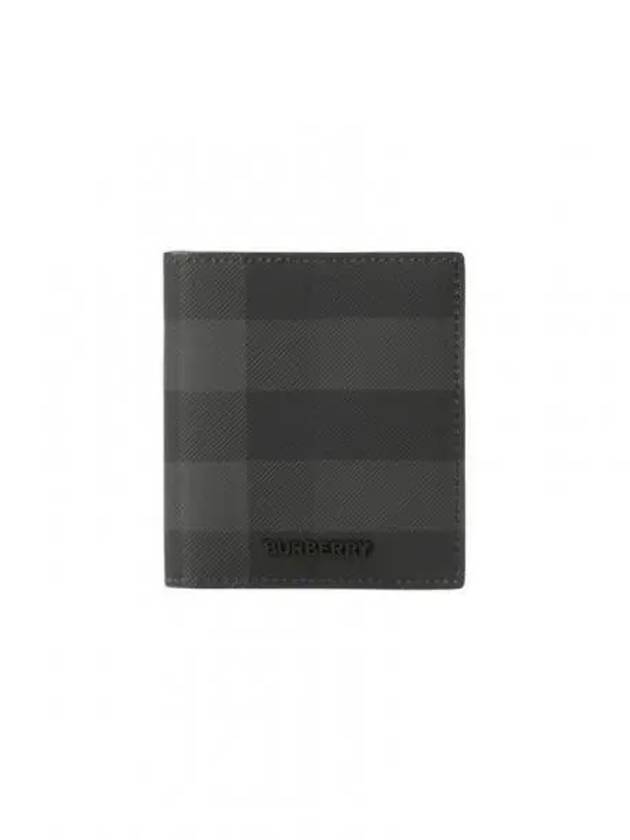 Check Leather Half Wallet Grey - BURBERRY - BALAAN 2