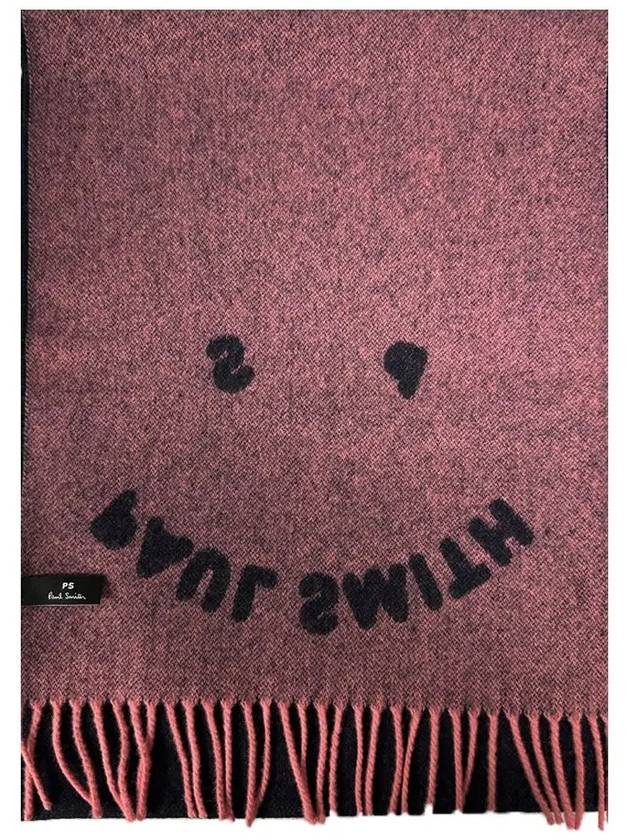 Happy Face Logo Wool Muffler M2A 150T M775 49 - PAUL SMITH - BALAAN 3