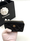 Classic Zipped Coin Purse Grained Calfskin & Gold Black - CHANEL - BALAAN 4