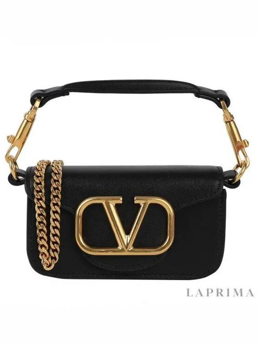 Rocco Micro Chain Shoulder Bag Black - VALENTINO - BALAAN 2