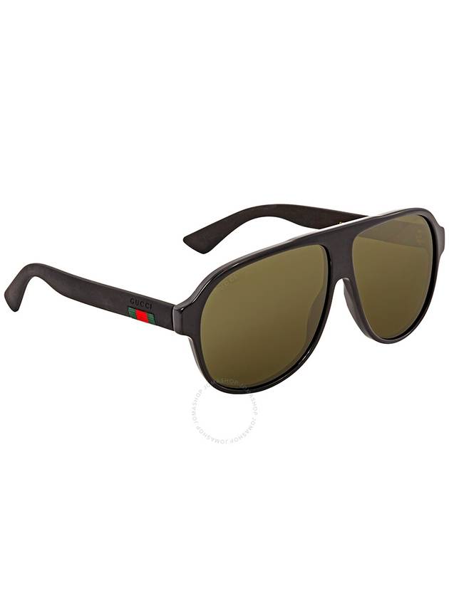 Gucci Green Pilot Men's Sunglasses GG0009S 001 59 - GUCCI - BALAAN 3