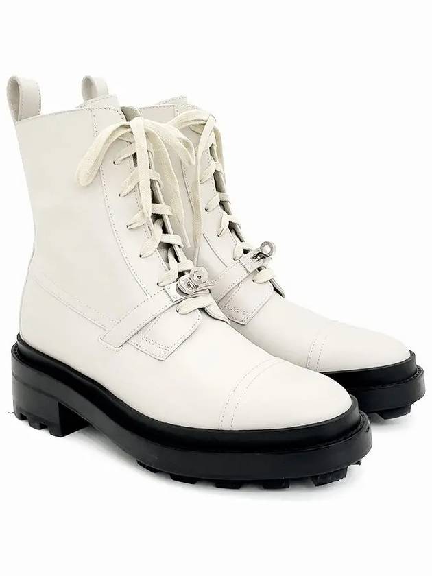 Punk ankle boots 37 Blanc de Paris silver 4HA0602 - HERMES - BALAAN 1