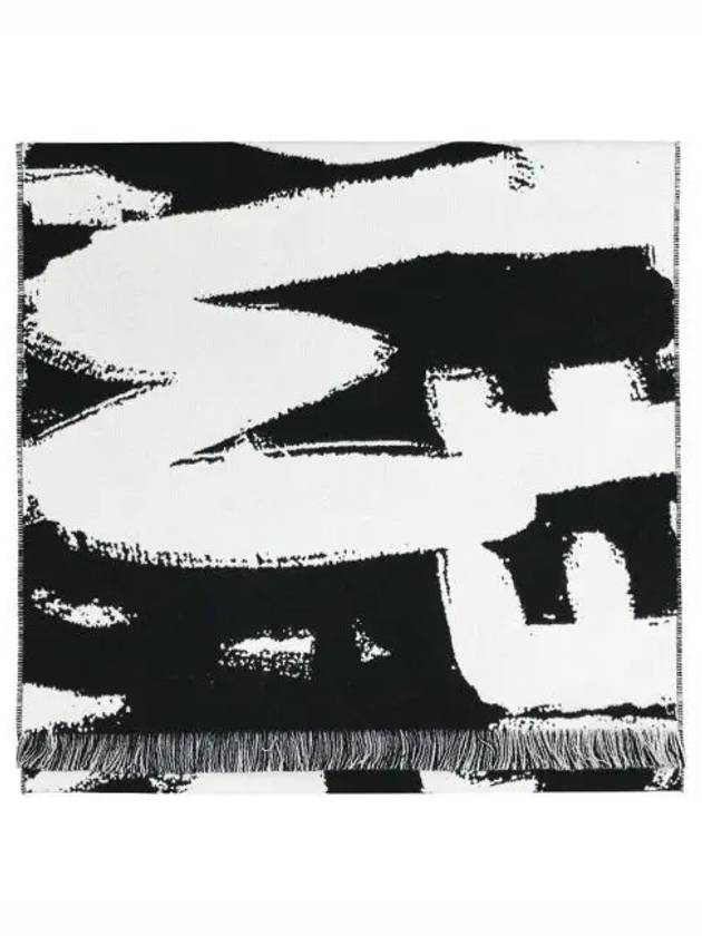 Graffiti Muffler Black Ivory - ALEXANDER MCQUEEN - BALAAN 2