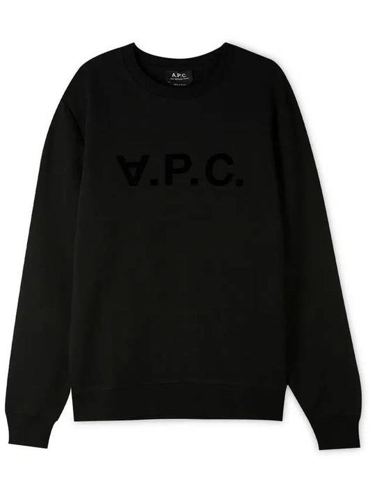 VPC Logo Crew Neck Sweatshirt Black - A.P.C. - BALAAN.