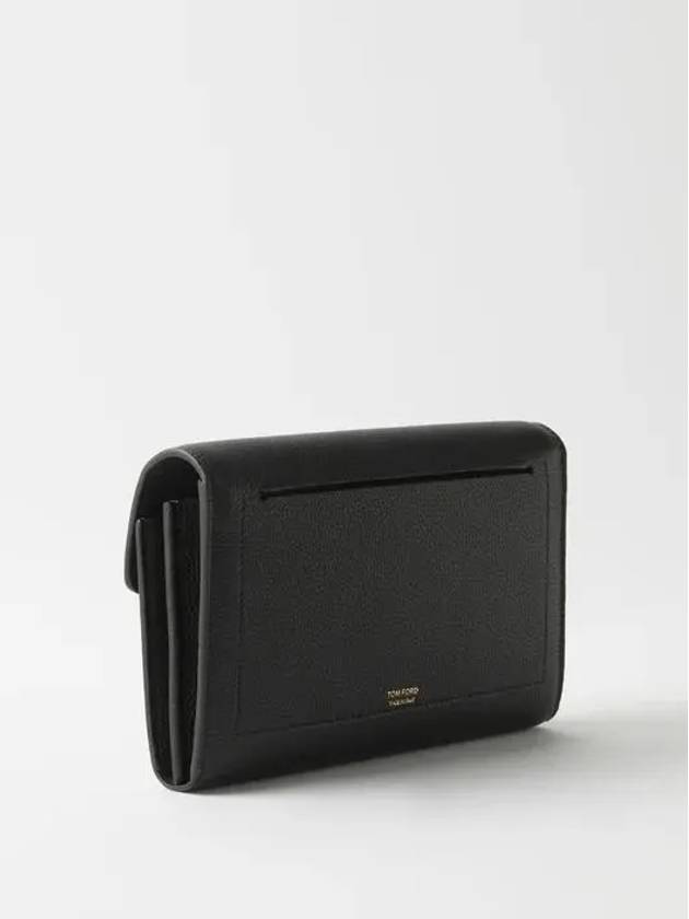 Tom Ford T lock full grain leather pouch - TOM FORD - BALAAN 4