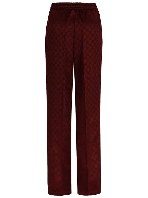 GG jacquard wide pants red - GUCCI - BALAAN 3