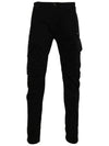 Stretch Sateen Ergonomic Lens Cargo Straight Pants Black - CP COMPANY - BALAAN 3