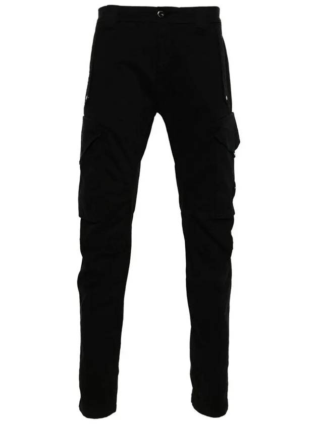 Stretch Sateen Ergonomic Lens Cargo Straight Pants Black - CP COMPANY - BALAAN 3