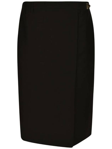 Kid Mohair Midi Skirt Black - PRADA - BALAAN 1