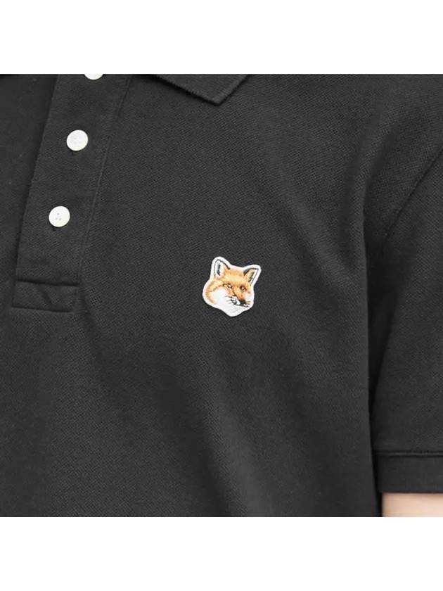 Fox Head Patch Cotton Polo Shirt Black - MAISON KITSUNE - BALAAN 5