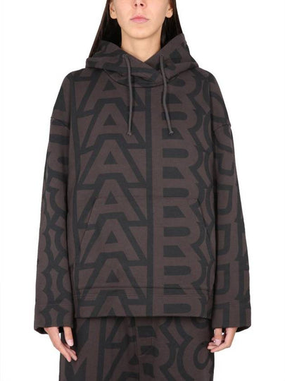 Monogram Oversized Hoodie Charcoal Black - MARC JACOBS - BALAAN 2