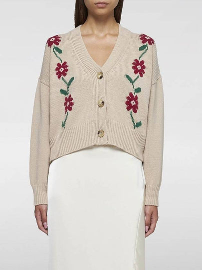 Teulada inlay detail cotton cardigan beige - WEEKEND MAX MARA - BALAAN 2