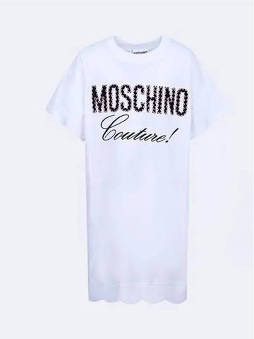 Couture logo detail dress A04520441 1001 - MOSCHINO - BALAAN 1