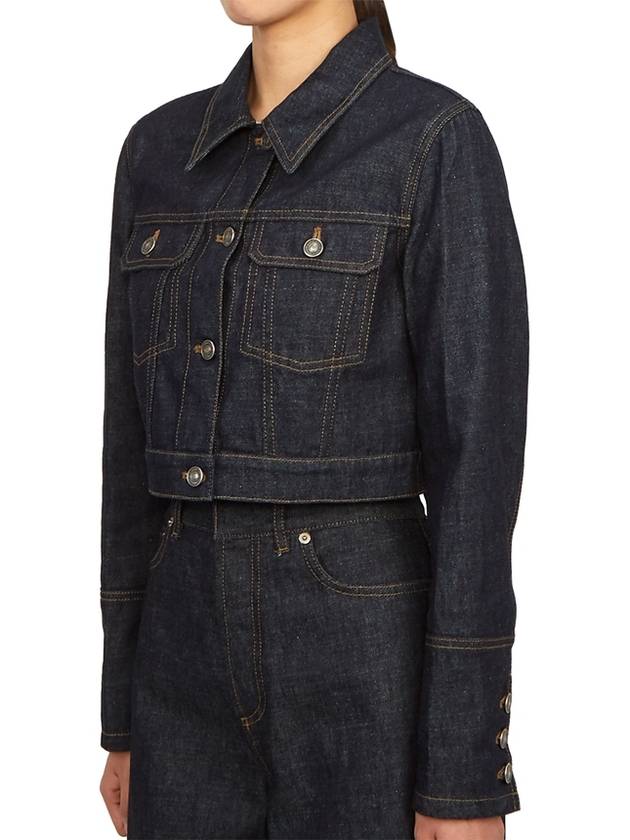 Women's Cropped Denim Jacket Navy - DIOR - BALAAN 4