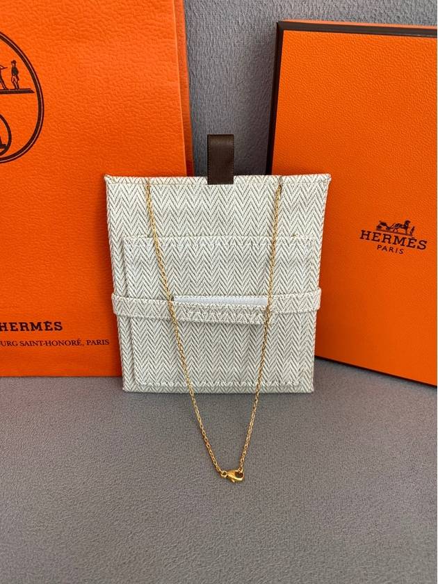 Mini Pop H Pendant Necklace Gold Noir - HERMES - BALAAN 7