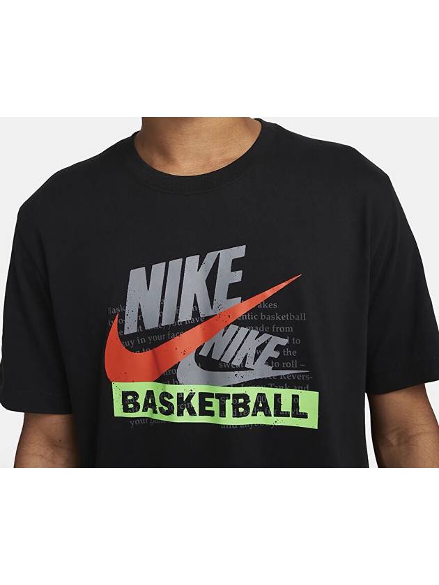 Basketball Hoops Graphic Short Sleeve T-shirt Black - NIKE - BALAAN 5