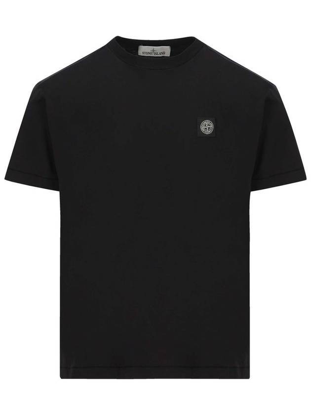 Logo Patch Short Sleeve T-Shirt Black - STONE ISLAND - BALAAN 1