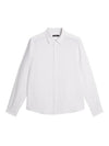 Slim Linen Melange Long Sleeve Shirt White - J.LINDEBERG - BALAAN 2