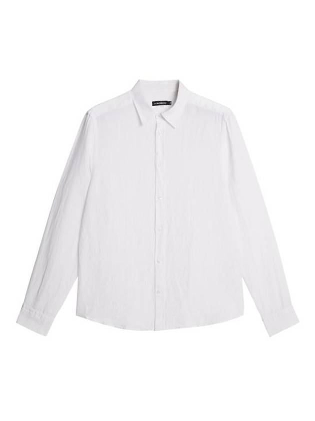 Slim Linen Melange Long Sleeve Shirt White - J.LINDEBERG - BALAAN 2