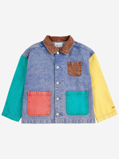 children s denim jacket Color block B125AC106 - BOBO CHOSES - BALAAN 2