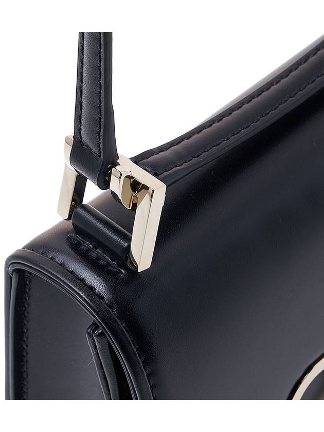 V Logo Type Small Leather Shoulder Bag Black - VALENTINO - BALAAN 8