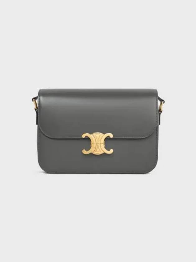 ClassiqueTriomphe Shiny Calfskin Shoulder Bag Grey - CELINE - BALAAN 2