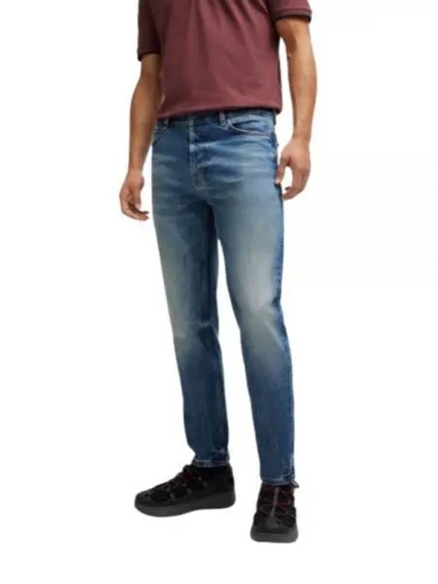 Tapered Fit Rigid Denim Jeans Blue - HUGO BOSS - BALAAN 2