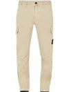 Men's Wappen Patch Cargo Straight Pants Beige - STONE ISLAND - BALAAN 2