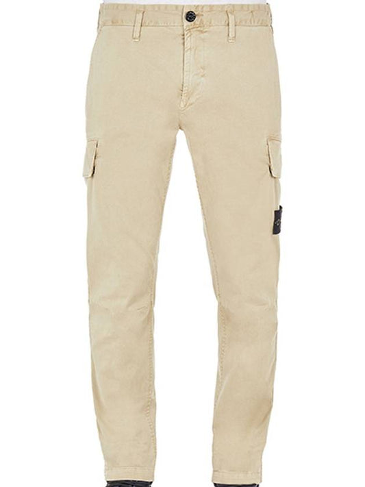 Men's Wappen Patch Cargo Straight Pants Beige - STONE ISLAND - BALAAN 2