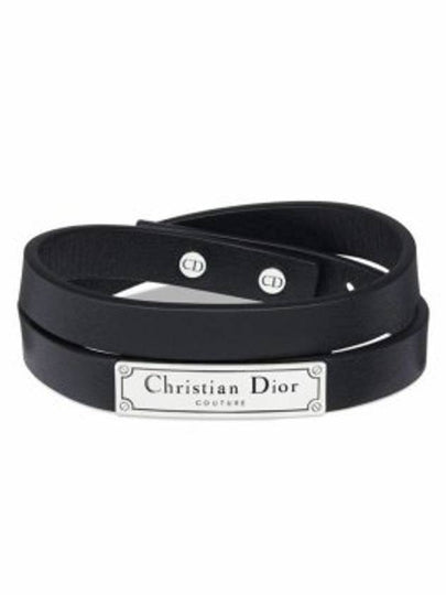 Couture Leather Double Bracelet Black - DIOR - BALAAN 2