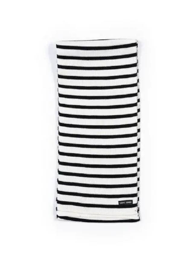 KH Duguay Stripe Muffler White Black - SAINT JAMES - BALAAN 2