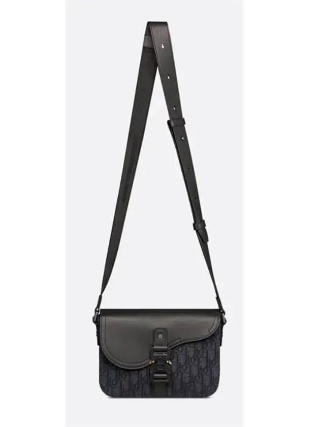 Saddle Small Flap Grained Calfskin Messenger Bag Black - DIOR - BALAAN 5