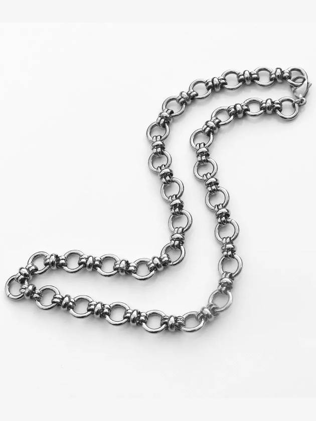 Men's DIRECTION Surgical Chain Street Layered Necklace Silver - BASSCLEF - BALAAN 5