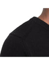 Men's Waffen Patch Round Neck Knit Top Black - STONE ISLAND - BALAAN 6