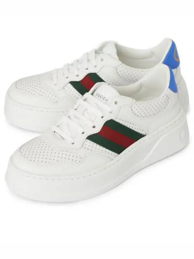 Web detail blue tab low top sneakers white - GUCCI - BALAAN 2