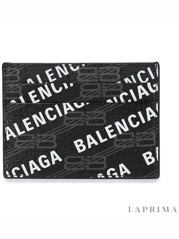 Monogram Pattern Card Wallet Black - BALENCIAGA - BALAAN 9