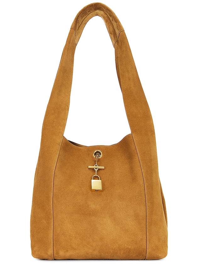 Tanger Suede Shoulder Bag Brown - SAINT LAURENT - BALAAN 1