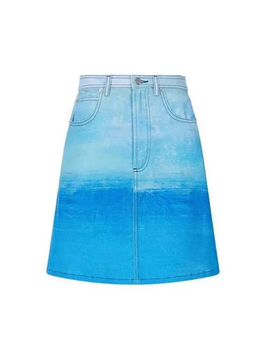 Women s Printed Denim Skirt Blue - MARNI - BALAAN 1