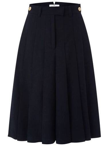 PLEATS MIDI PANTSNAVY - AOW - BALAAN 1