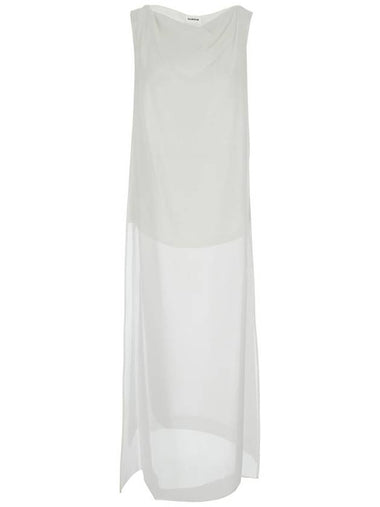 White Crewneck Sleeveless Blouse With Side Vents In Silk Woman - P.A.R.O.S.H. - BALAAN 1