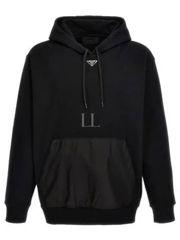 Cotton Fleece Hoodie Black - PRADA - BALAAN 2