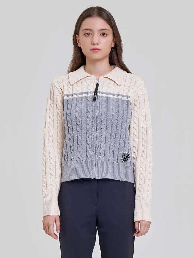 Cable color combination knit cardigan MK3AD306 - P_LABEL - BALAAN 9