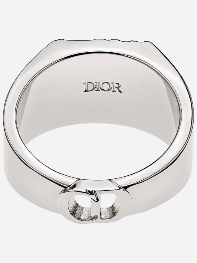 Oblique Signet Ring Silver - DIOR - BALAAN.