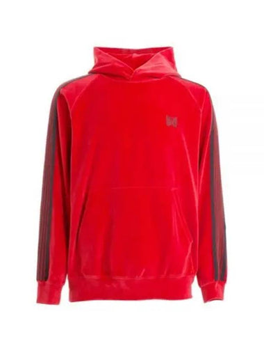 Track Hoody CPE Velor Red NS252 Track Hoody - NEEDLES - BALAAN 1