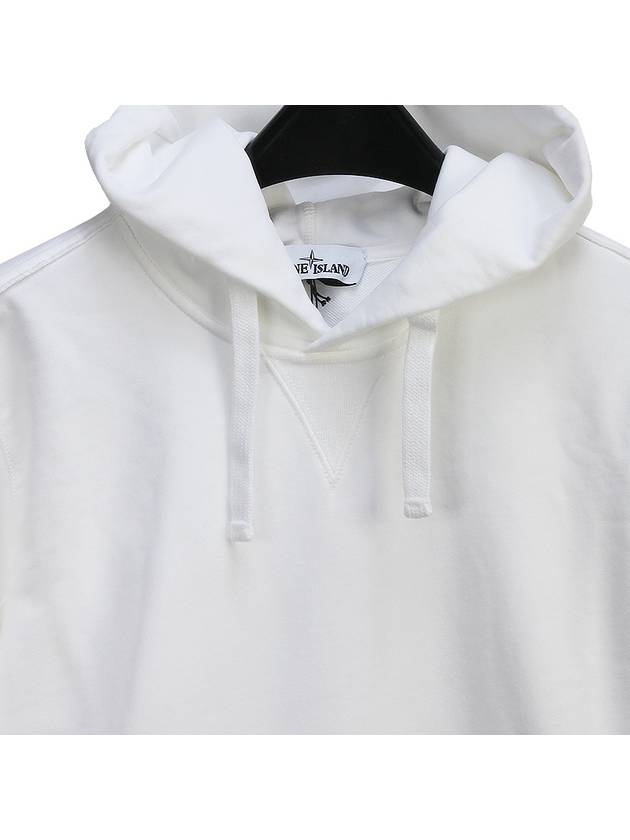 Men's Wappen Patch Cotton Hoodie White - STONE ISLAND - BALAAN 4