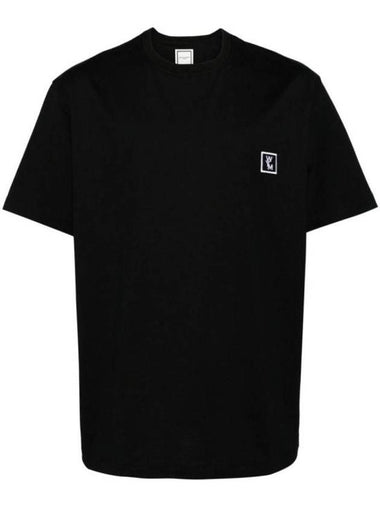 Men's Back Logo Cotton Short Sleeve T-Shirt Black - WOOYOUNGMI - BALAAN 1