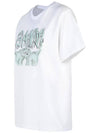 Logo Print Short Sleeve T-Shirt White - GANNI - BALAAN 3