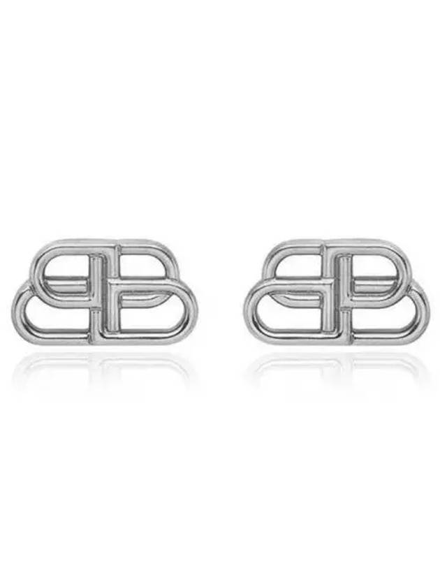 BB Logo Stud Earrings Silver - BALENCIAGA - BALAAN 2