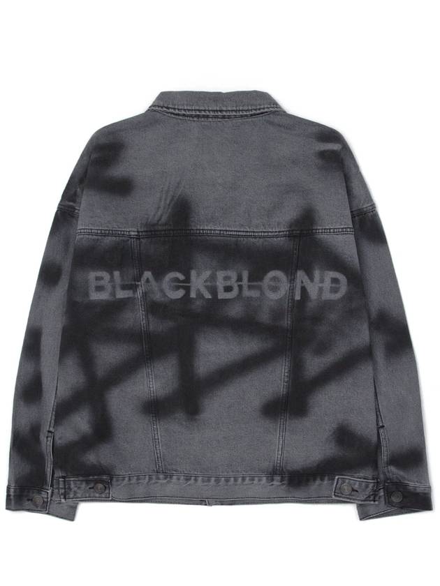 BBD Basic Sprayed Custom Denim Jacket Dark Gray - BLACKBLOND - BALAAN 3