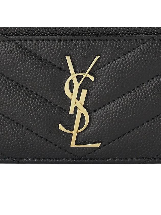 Gold Hardware Matelasse Caviar Leather Card Wallet Black - SAINT LAURENT - BALAAN 5